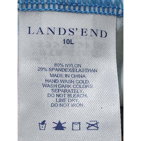 Lands End NEW Size 10L Swim Tankini Top Underwire Turquoise Paisley Tie Front - Picture 9 of 16